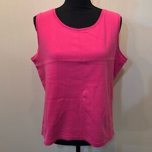 Studio Works Women’s Tank Top Size L in Hot Pink‎ Rounded Neck
